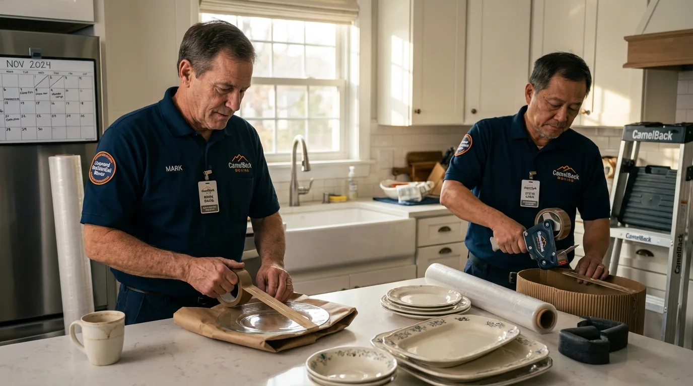 Professional crew packing kitchen dishware in Princeton, WV